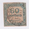 Timbre Taxe France N°9 - 60 c. bleu - émis en 1878 - oblitéré - cote 150 Euros - signé calvès - lartdesgents.fr