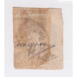 Timbre France n°40Bc , 2c. marron,  Oblitéré Signé Calves cote 1500 Euros lartdesgents.fr