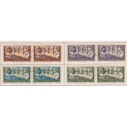 Lot 18 Timbres en bandes de 2 avec variété non référencée, Colonies AEF année 1941 n°156 à n°164 Oblitérés lartdesgents