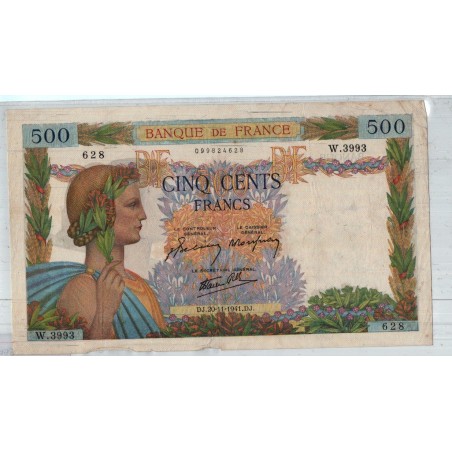 France 500 Francs La Paix 20-11-1941, W.3993 628, TTB,  lartdesgents.fr