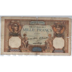 France 1000 Francs Cérès et Mercure 27 NOVEMBRE 1930, T.1092 329, B+, lartdesgents.fr