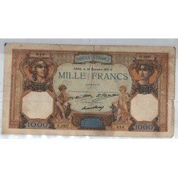 France 1000 Francs Cérès et Mercure 26 NOVEMBRE 1931, G.1627 626, TB, lartdesgents.fr