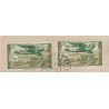 Enveloppe avec 2 timbres AEF postes aérienne n° 15 avec surcharge renversée oblitérés lartdesgents.fr