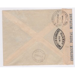 Enveloppe avec 2 timbres AEF postes aérienne n° 15 avec surcharge renversée oblitérés lartdesgents.fr