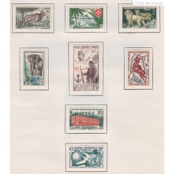 lot 39 timbres Colonies AEF année 1951 à 1957 dentelés et non dentelés - Neufs sur charnières, l'artdesgents.fr