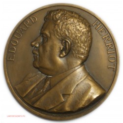 Médaille EDOUARD HERRIOT Président Maire de LYON, par Prud'homme lartdesgents.fr