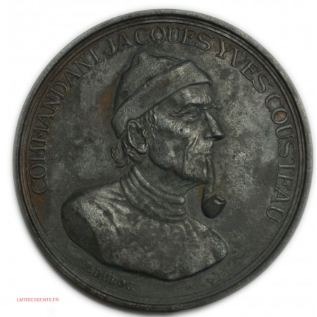 Médaille Commandant J. Cousteau la calypso, Etain 206g