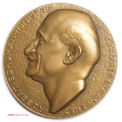 Médaille R. SCHUMAN Ministre Bronze 1986, lartdesgents.fr