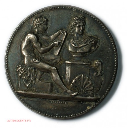 Médaille argent 38g Enseignement de dessin Paris 1889 par J. Lagrange, lartdesgents.fr