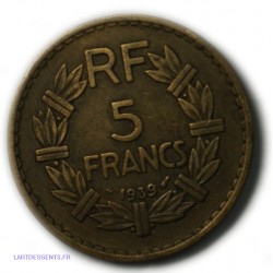 Lavrillier - 5 francs 1939 Br.alu, lartdesgents.fr
