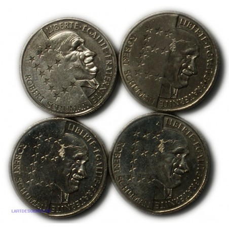 lot de 4 monnaies de 10 francs 1986, Robert Schuman, lartdesgents.fr