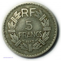rare Lavrillier Alu. - 5 Francs 1952, lartdesgents.fr