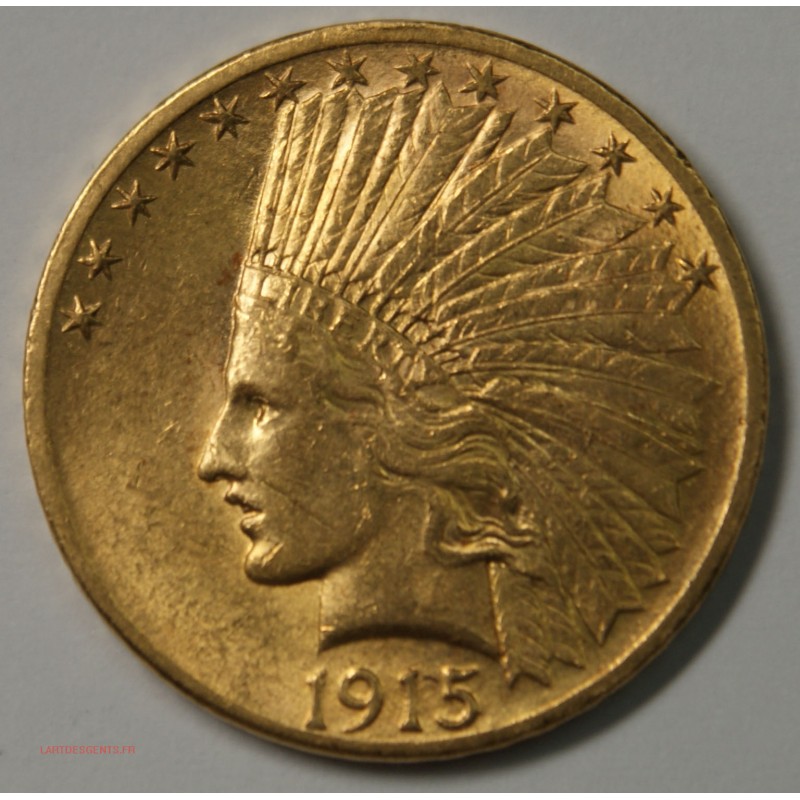 USA - 10$ dollars 1915 INDIAN, lartdesgents.fr