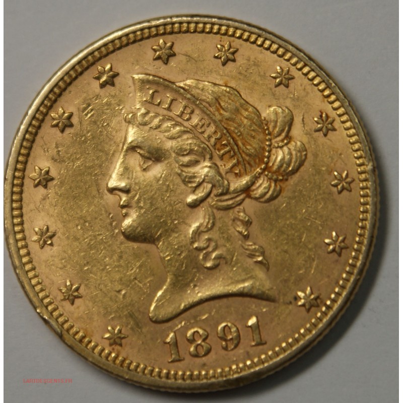 USA - 10$ dollars 1891 EAGLE, lartdesgents.fr
