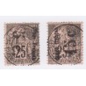 Congo timbres n°4a et n°7ba avec surcharges verticales Colonies Françaises de 1881 - cote 400 Euros - l'artdesgents.fr
