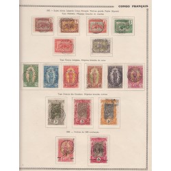 Congo colonie Française belle série timbres n°27 à 41 et 46-47 Oblitérés sur charnières- cote 560 Euros