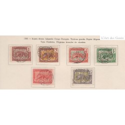 Congo colonie Française belle série timbres n°27 à 41 et 46-47 Oblitérés sur charnières- cote 560 Euros