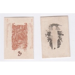 Congo Colonie Française belle collection 12 essais non dentelés "sans valeur" sur carton 1900 Neufs