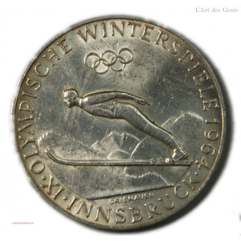 Autriche 50 shilling 1964, argent silber,lartdesgents