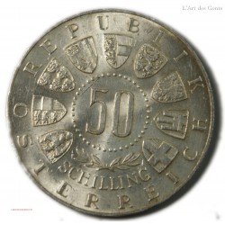 Autriche 50 shilling 1964, argent silber,lartdesgents