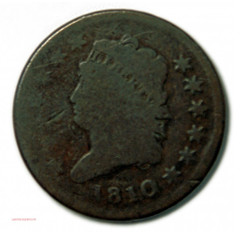 1810 Classic Head US Copper Large Cent ONE CENT