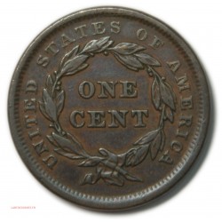 1843 tressé Hair large cent petite tête, petites lettres