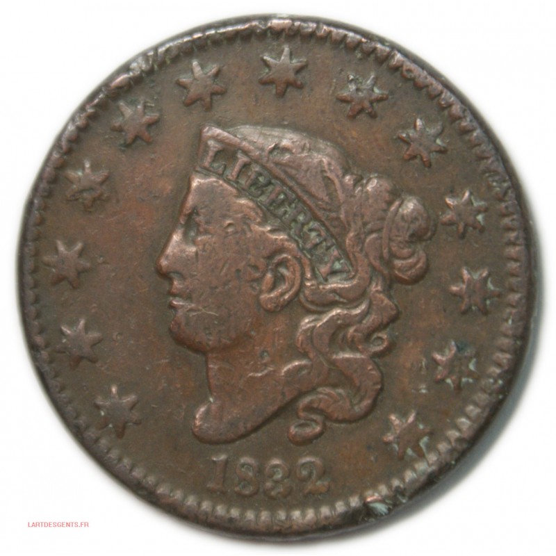 US 1832 Matron Head US Copper Large Cent 1C, Medium letters,lartdesgents