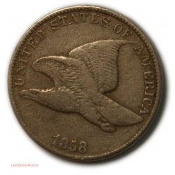 US 1858 Flying Eagle Cent 1C, larges letters, lartdesgents