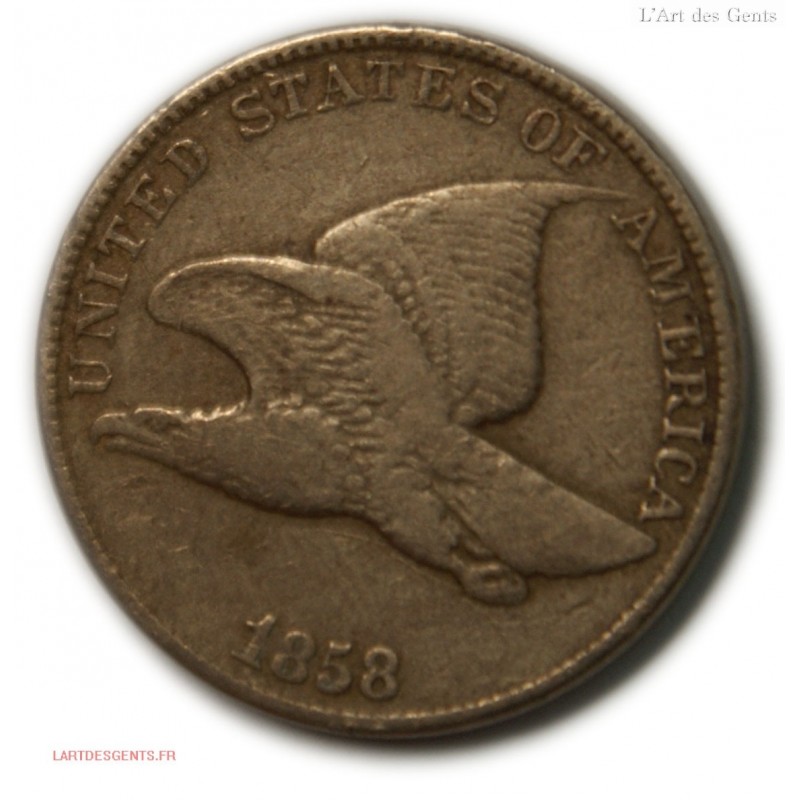 US 1858 Flying Eagle Cent 1C, larges letters, lartdesgents