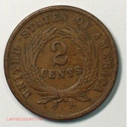 US 1864 shield two Cent copper large motto, lartdesgents