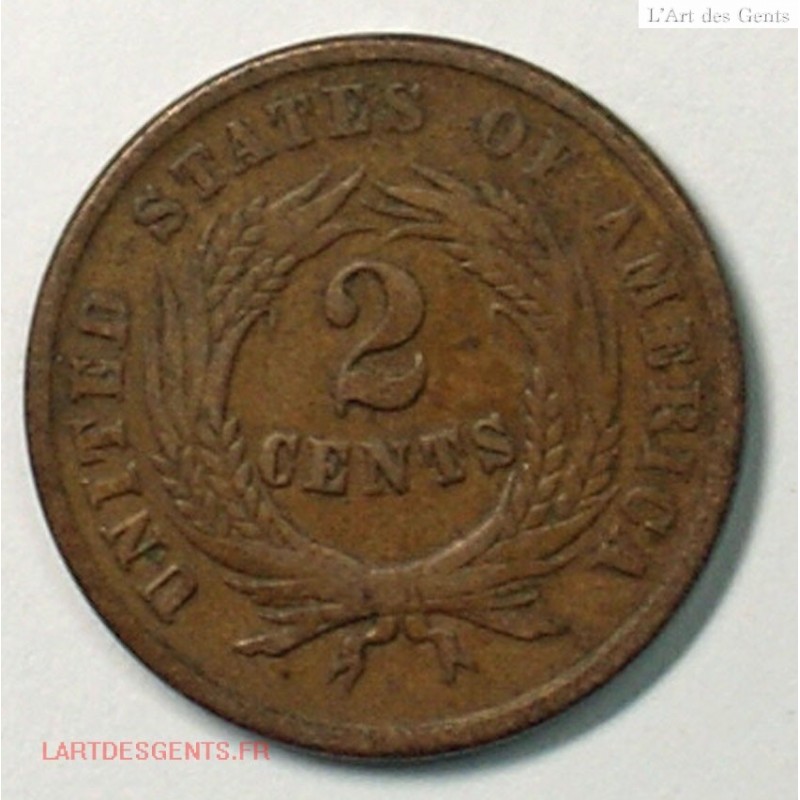 US 1864 shield two Cent copper large motto, lartdesgents