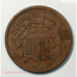 US 1864 shield two Cent copper large motto, lartdesgents