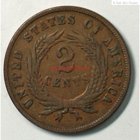 US 1868 two Cent copper 2c, lartdesgents