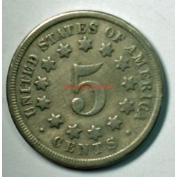 US 1868 shield 5c Nickel, 5 Cents, lartdesgents
