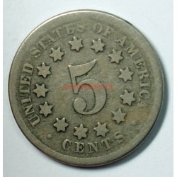 US 1869 shield 5c Nickel, 5 Cents, lartdesgents