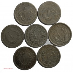 US Lot Barbers, 5 Cents,1891, 1893, 1902, 1903, 1907, 1909, 1912