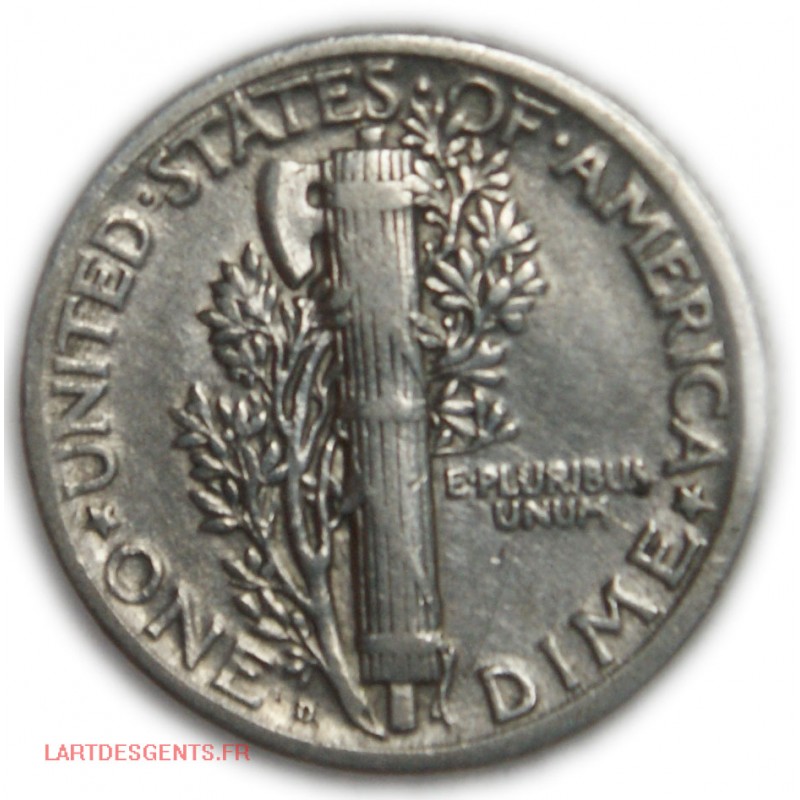 US Mercury Dime 10 Cents,1918 Denver, lartdesgents.fr