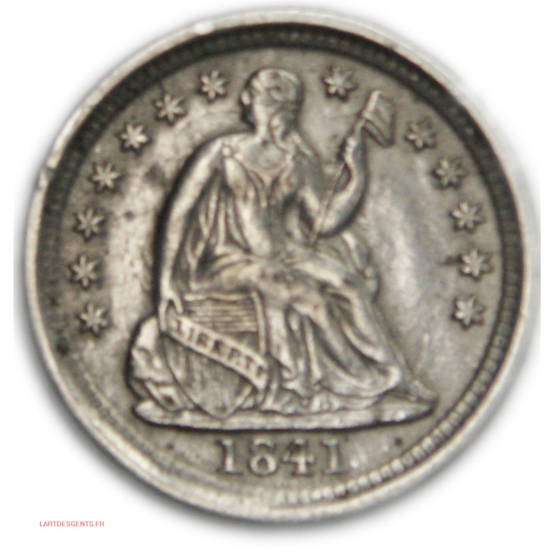 US - half dime 1841 O Liberty seated , lartdesgents.fr