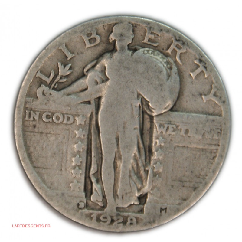 US - Standing Liberty Quarter Dollar 1928 Denver , lartdesgents.fr