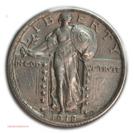 US - Standing Liberty Quarter Dollar 1918 , lartdesgents.fr