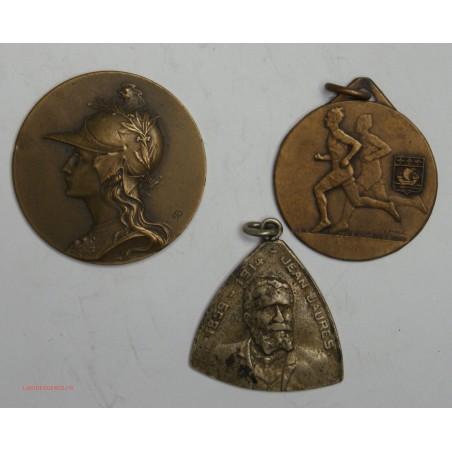 Médaille Grands prix de paris pédestres, école escrime 1905 + martyr de la paix