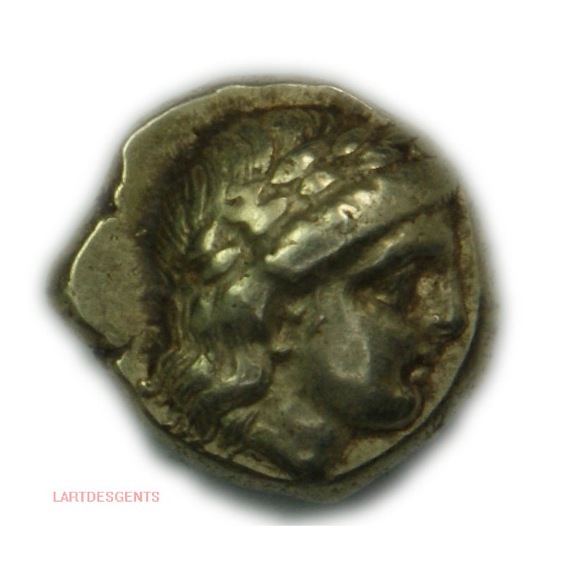 LESBOS - MYTILENE Hecte Electrum (tête de (Artémis - Ménade)440-450 avant J.C., lartdesgents.fr