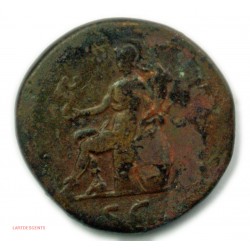 HADRIEN SESTERCE Rome assise Ric II 636 117-138 ap.  J.C., lartdesgents.fr