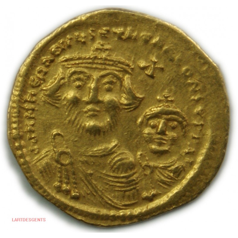 BYZANTINE - Solidus Héraclius & son fils 613-630 ap. J.C., lartdesgents.fr