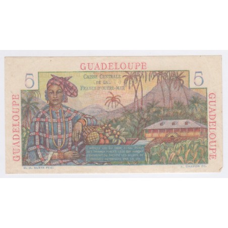 Billet Guadeloupe 5 Francs 1947 Neuf - n°G.23 72117 - lartdesgents.fr