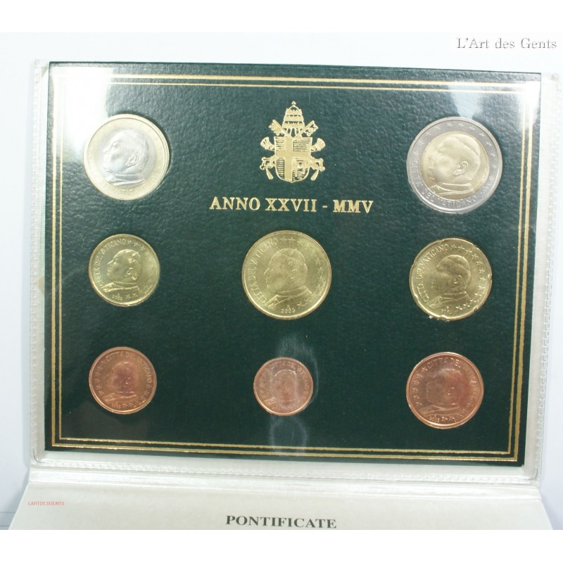 Coffret BU VATICAN 2005, Brillant Universel Vatican 2005, 8 pièces