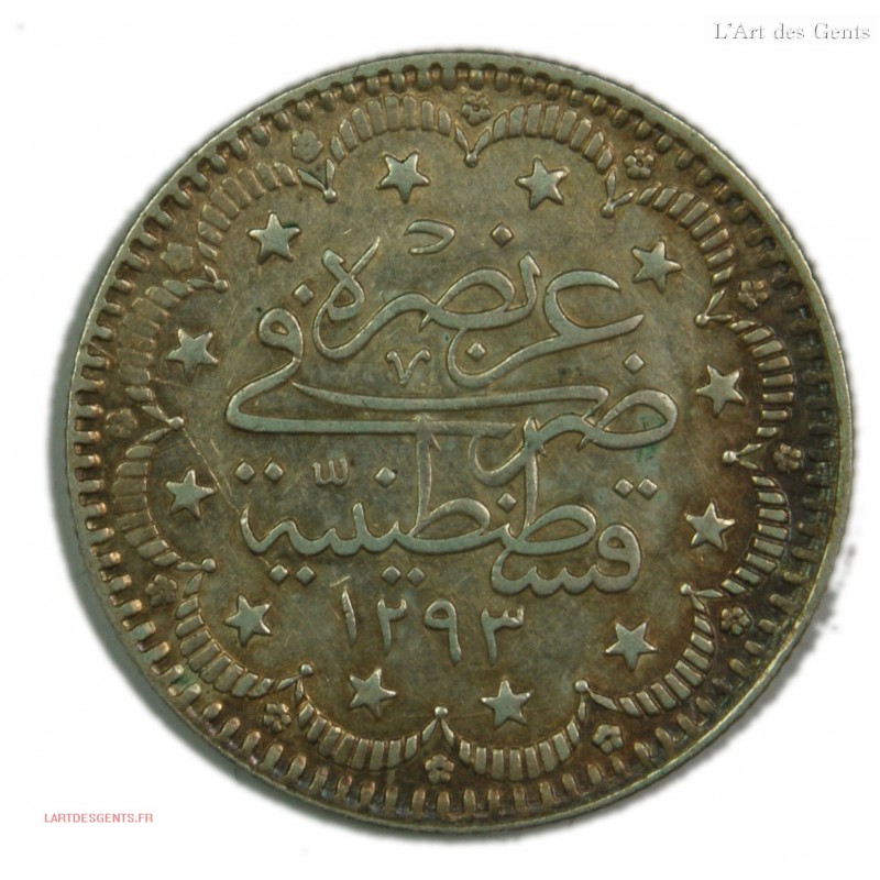 ISLAMIC ARABIC OTTOMAN EMPIRE TURKEY 1293/33 (1907) 5 KURUSH, lartdesgents.fr