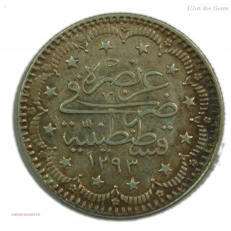 ISLAMIC ARABIC OTTOMAN EMPIRE TURKEY 1293/33 (1907) 5 KURUSH, lartdesgents.fr