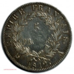 Napoléon Ier Empereur 5 francs 1812 A, lartdesgents.fr