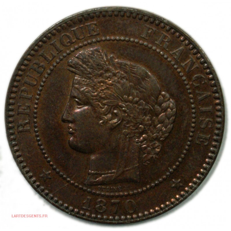 10 Centimes Cérès 1870 Paris SPL , lartdesgents.fr